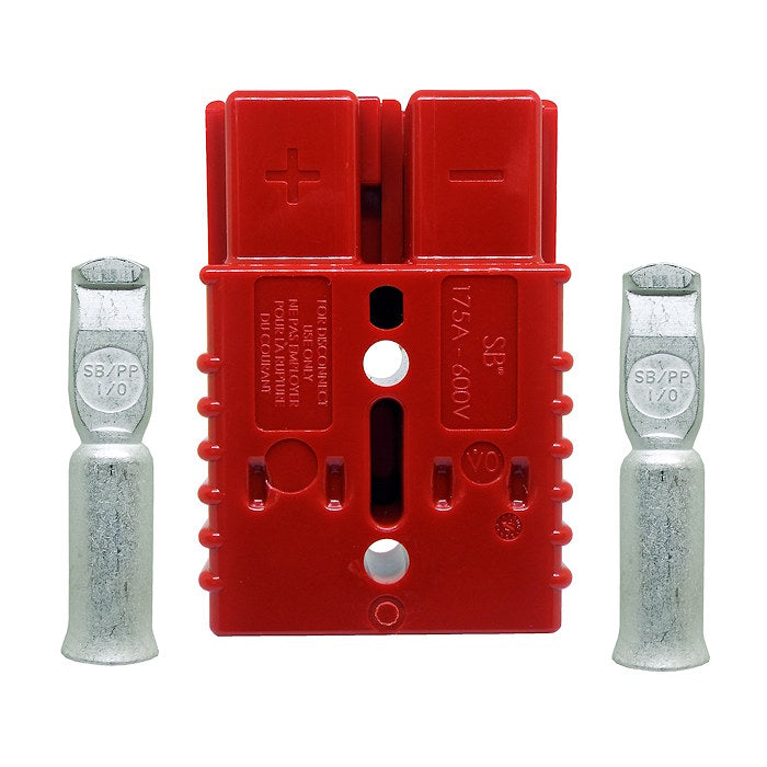 GPTCON175RED-Red Polycarbonate 2-Pole High Current Connector, 175 Amp ...